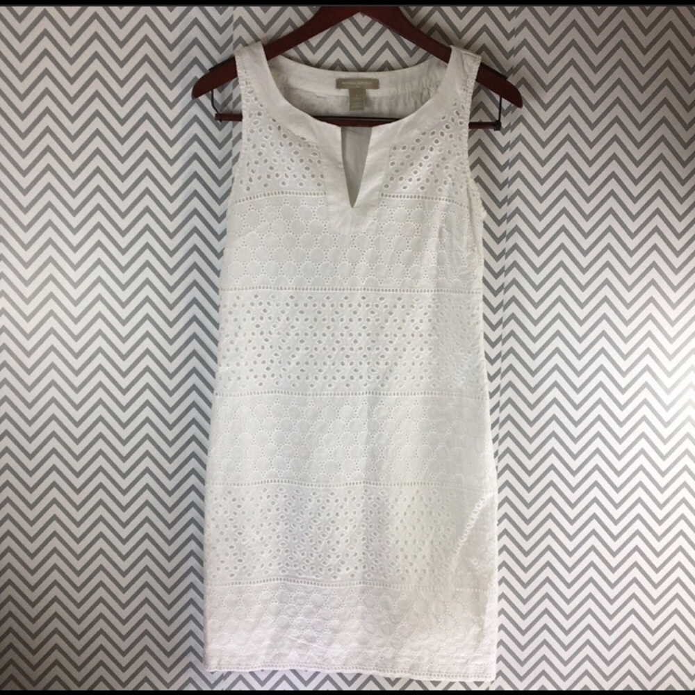 Banana Republic sleeveless Eyelet white dress